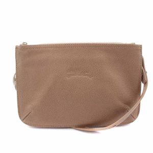 Longchamp LE FOULONNE ショルダーバッグ レザー ベージュ 2072-021-741