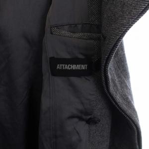 ATTACHMENT フーテッドロングコート アウター アンゴラ カシミヤ混 1 グレー