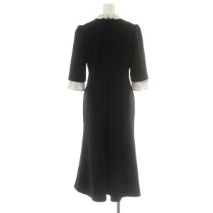 CELFORD 22AW エンブロイダリーカラーポンチワンピース ロング 38 白 黒 CWC0224074