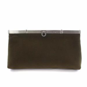 ガンチーニ ポーチ マルチケース ベロア カーキ AU-22 9546