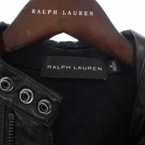 RALPH LAUREN BLACK LABEL レザージャケット ジップアップ エルボーパッチ M ブラック
