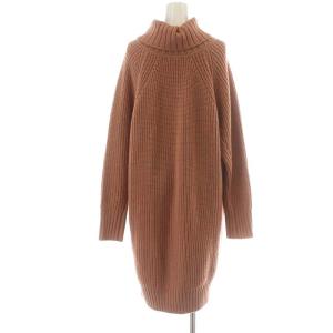 BLUE LABEL CRESTBRIDGE 18AW ニット ワンピース タートルネック ミモレ ロング 金ボタン 38 M ピンク 55J78-848-12