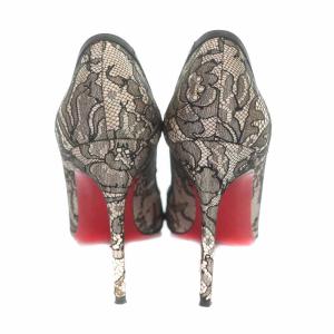 Christian Louboutin MILADY 100 SATIN LACE CHANTILLY パンプス オープントゥ ピンヒール