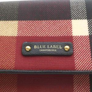 BLUE LABEL CRESTBRIDGE 長財布 フラップ 二つ折り 小銭入れ チェック柄 赤 レッド 紺 ネイビー