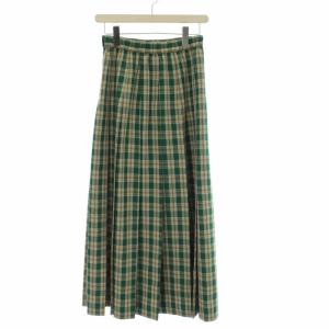 FREAK'S STORE 22SS ボックスプリーツスカート イージー チェック F 緑 グリーン マルチカラー