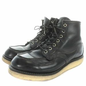 RED WING IRISH SETTER MOC TOE BOOTS ショートブーツ レザー レースアップ 刺繍タグ US7 25cm 黒