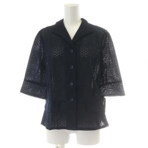 ジャケット 五分袖 レース 大きいサイズ 13 L 紺 ネイビー