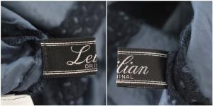 Leilian ワンピース 半袖 レース 透かし ロング 13号 L相当 ネイビー 紺