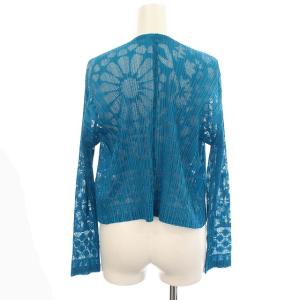 PLEATS PLEASE ISSEY MIYAKE イッセイミヤケ カーディガン プリーツ シースルー 花柄 4 ブルー