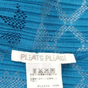 PLEATS PLEASE ISSEY MIYAKE イッセイミヤケ カーディガン プリーツ シースルー 花柄 4 ブルー