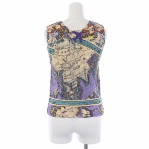 me ISSEY MIYAKE 2012 World Map プリーツ ノースリーブカットソー 総柄 マルチカラー