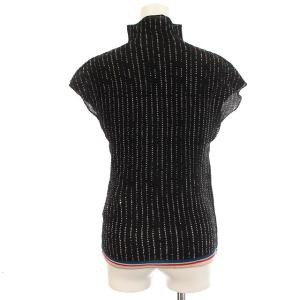 me ISSEY MIYAKE カットソー ハイネック プリーツ F ブラック