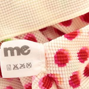 me ISSEY MIYAKE カットソー 半袖 ドット プリーツ ハイネック F アイボリー レッド