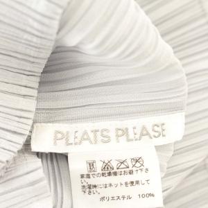 PLEATS PLEASE ISSEY MIYAKE イッセイミヤケ カットソー 半袖 プリーツ スタンドカラー 3 M グレー