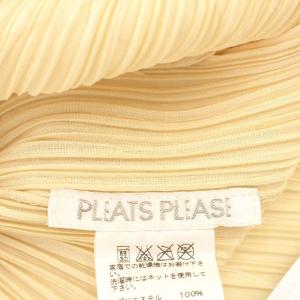 PLEATS PLEASE ISSEY MIYAKE イッセイミヤケ カットソー 半袖 ハイネック プリーツ L相当 4 クリーム
