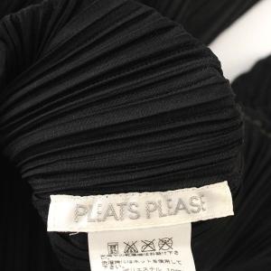 PLEATS PLEASE ISSEY MIYAKE イッセイミヤケ カットソー 半袖 プリーツ ハイネック フリル 4 ブラック