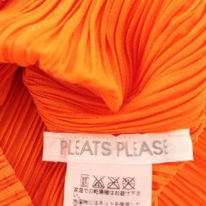 PLEATS PLEASE ISSEY MIYAKE イッセイミヤケ カットソー 半袖 ハイネック プリーツ L相当 4 オレンジ