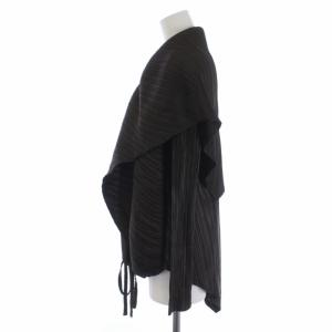 PLEATS PLEASE ISSEY MIYAKE カーディガン 長袖 プリーツ リボン チャコールグレー PP13-J0208