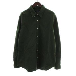 CUSTOM FIT シャツ 長袖 コットン XL 緑 グリーン