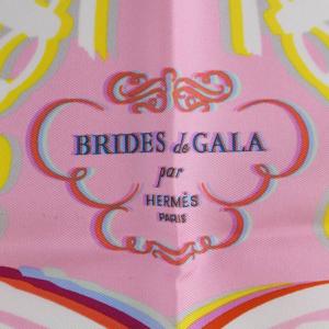 HERMES プチカレ BRIDES de GALA 式典用馬勒 スカーフ 総柄 シルク フランス製 ピンク