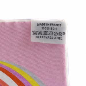 HERMES プチカレ BRIDES de GALA 式典用馬勒 スカーフ 総柄 シルク フランス製 ピンク