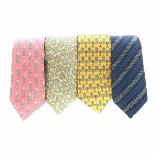 CHANEL ネクタイ レギュラータイ 4本セット まとめ売り シルク 総柄 マルチカラー