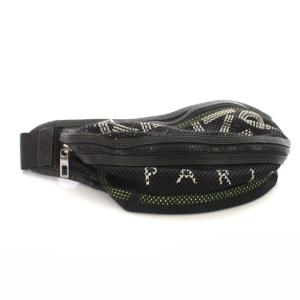 KENZO ウエストバッグ ボディバッグ メッシュ シースルー ロゴ プリント 鞄 黒 ブラック