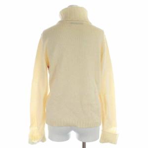 LEONARD FASHION ニット セーター タートルネック シルク モヘヤ混 花柄 長袖 M アイボリー