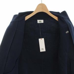 LACOSTE ジップアップジャケット アウター ハイネック 長袖 ロゴワッペン 40 M マリーン 紺 ネイビー