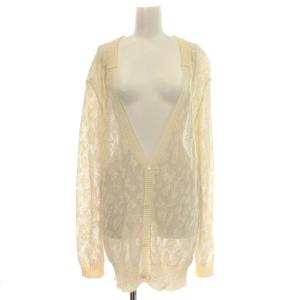 カーディガン リネン 麻混 ニット ラメ F アイボリー