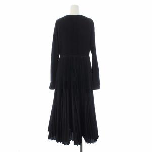 EPOCA Lu TECS 21AW プリーツコンビドレス ロングワンピース ドルマンスリーブ 40 ブラック