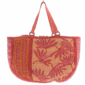 JAMIN PUECH かごバッグ バスケット いちご 総柄 オレンジ レッド ピンク