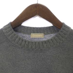 Cruciani ニット セーター クルーネック ウール 長袖 48 XL グレー