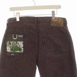 Back Channel TAPERED DENIM テーパード デニムパンツ ジーンズ コットン L 茶 ブラウン