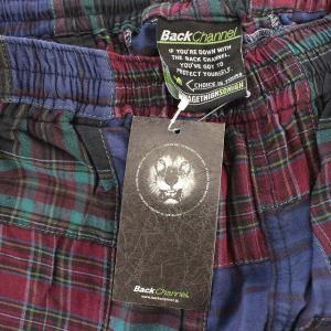 Back Channel ショートパンツ パッチワーク チェック コットン M ネイビー 紺