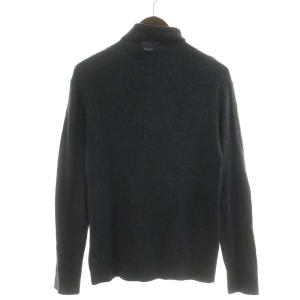 BURBERRY BLACK LABEL ニット セーター タートルネック 長袖 ロゴ 刺繍 カシミヤ混 2 M グレー
