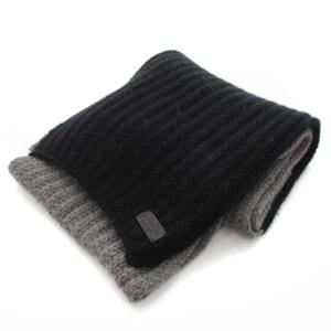 DSQUARED2 マフラー ストール アンゴラ混 ウール バイカラー グレー 黒 ブラック