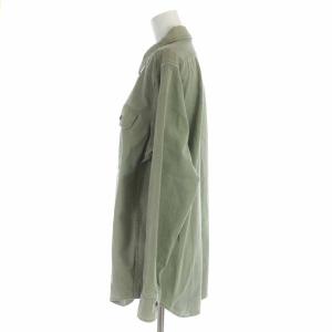 MADISONBLUE HAMPTON BACK SATIN SHIRT ワークシャツ コットン ポケット 長袖 01 S カーキ