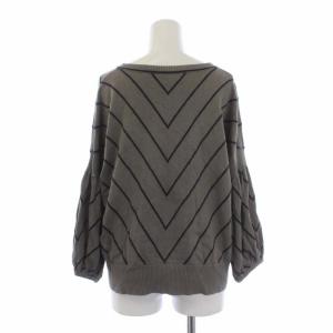 Diagram GRACE CONTINENTAL 18SS バイアスニット セーター Vネック 長袖 麻 リネン 36 S カーキ