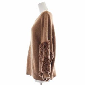 Diagram GRACE CONTINENTAL ニット セーター ラビットファー 切替 長袖 アンゴラ混 36 S 茶 ブラウン