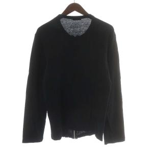 COMME des GARCONS HOMME PLUS AD2000 ニット セーター ジップアップ パッチワーク ウール ブラック