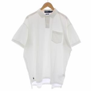 THE BIG SHIRT ポロシャツ 半袖 ロゴ刺繍 LG L 白 ホワイト IT03945310963