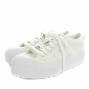 adidas ニッツァ プラットフォーム NIZZA PLATFORM スニーカー ローカット 厚底 キャンバス US8 25cm 白 ホワイト