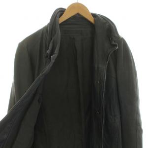 JULIUS 12SS Covered Neck Riders Jacket ジャケット ラムレザー 1 グレー