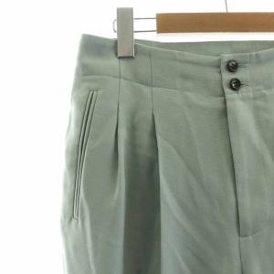 Spick&Span テーパードパンツ プリーツ ジップフライ 40 L 緑 グリーン 21-030-200-3020-1-0