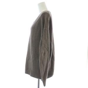 Noble 21AW Ca/W ボリューム袖Vプルオーバー ニット セーター 長袖 ウール カシミヤ混 茶 ブラウン