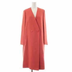 ノーカラーコート ロング 40 L 赤 レッド 1525-257-3451