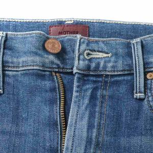 MOTHER THE INSIDER CROP STEP FRAY デニムパンツ ジーンズ クロップド丈 カットオフ 24 XS 青 ブルー