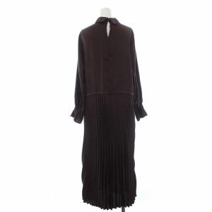 Ameri VINTAGE 19AW VEST WITH PLEATS DRESS シャツワンピース ニットベスト セットアップ ロング 長袖 M 茶
