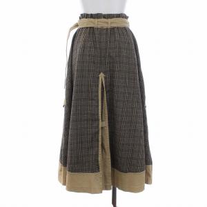 Ameri VINTAGE 18SS STUDIOUS別注 CHECK TRENCH SKIRT チェックトレンチスカート ロング フレア イージー ベルト付き